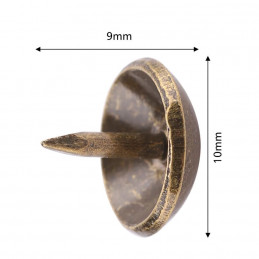 Sæt med 100 møbelsøm (push pins, 9x10 mm, bronze, type 3)