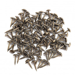 Sæt med 100 møbelsøm (push pins, 6x12 mm, bronze, type 4)
