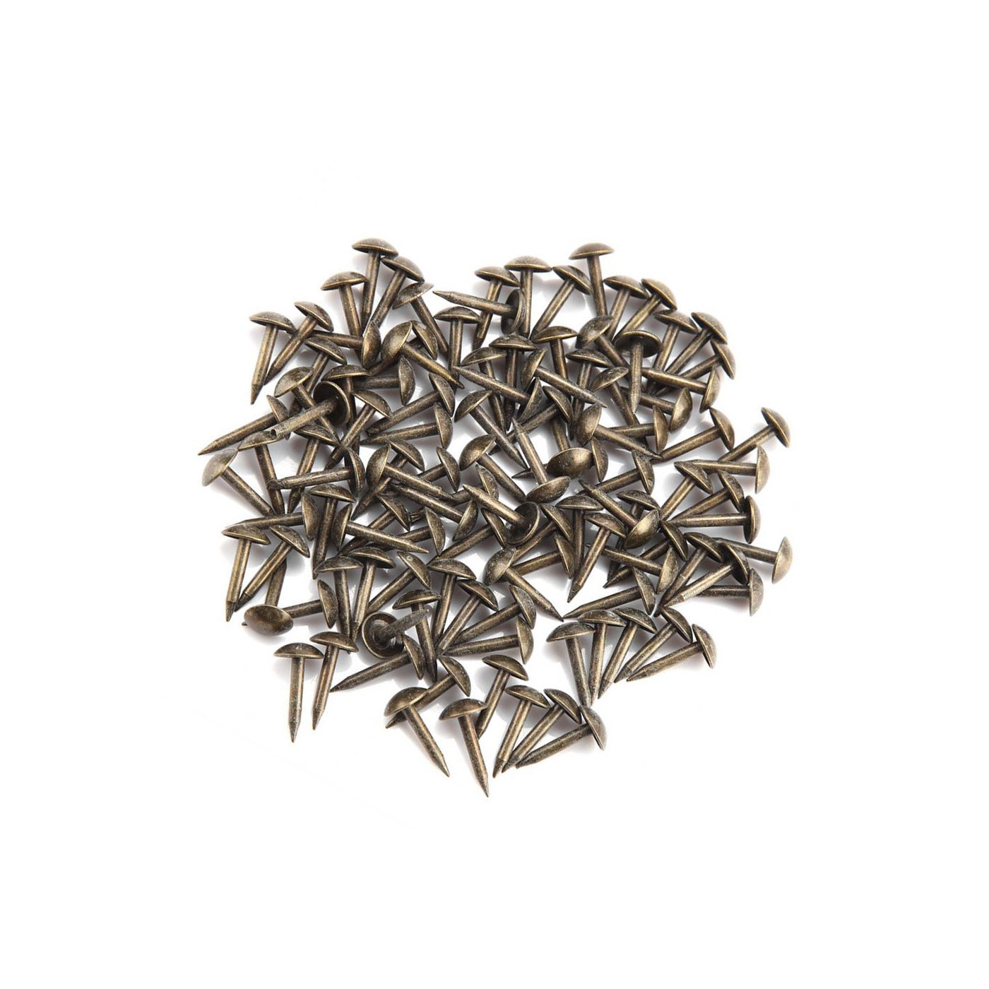 Lot de 100 clous pour meubles (punaises, 6x12 mm, bronze, type