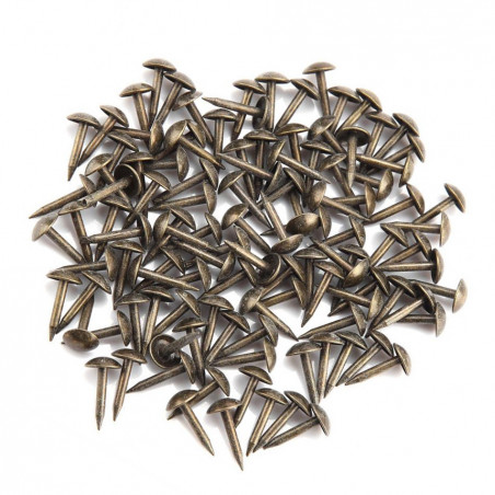 Lot de 100 clous pour meubles (punaises, 6x12 mm, bronze, type