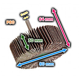 Flap wheel 80x30 mm (grit 80)