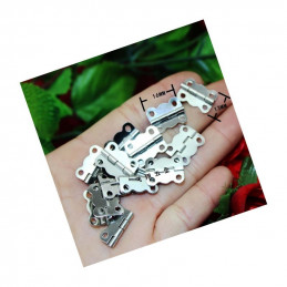 Set of 40 small hinges, silver color (16x13 mm)