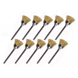 Set of 30 metal wire brushes (brass), umbrella, 3.175 mm