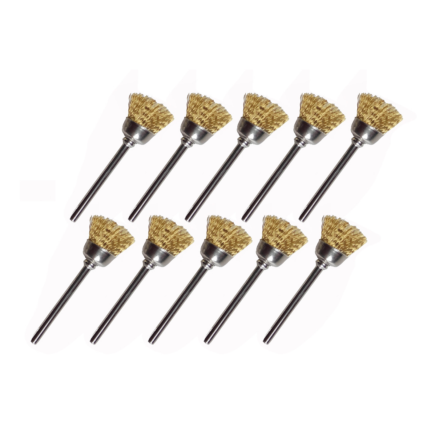 Set of 30 metal wire brushes (brass), umbrella, 3.175 mm