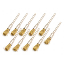 Set of 30 metal wire brushes (brass), cylinder, 3.175 mm