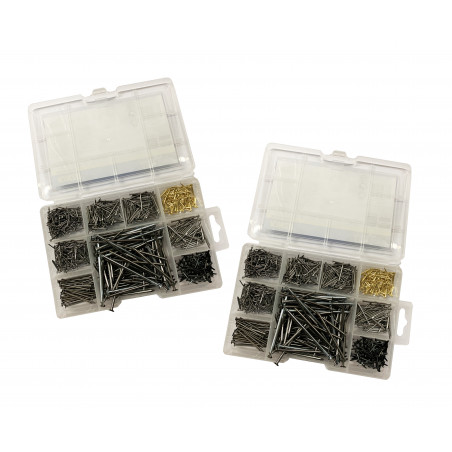 Set of 1950 metal nails (mix assortiment, 13-80 mm length) Set of 1950 metal nails (mix assortiment, 13-80 mm length)