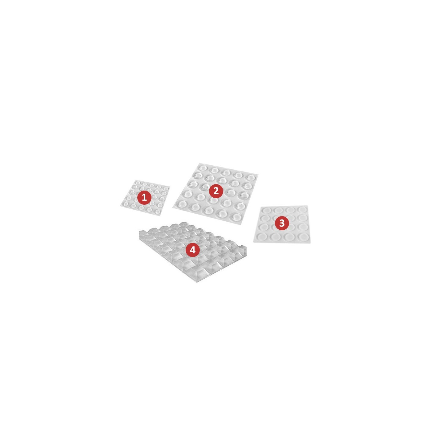 Self adhesive buffers (106 pcs), 4 types Self adhesive buffers (106 pcs), 4 types