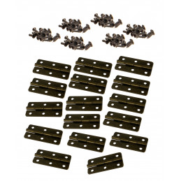 Set of 16 bronze hinges (20x40 mm, including screws)