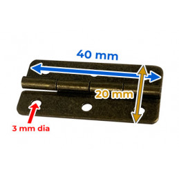 Set of 16 bronze hinges (20x40 mm, including screws)