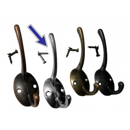 Set von 6 Metallhaken / -bügeln für Jacken und Hüte (Farbe: Nickel) - 1 Set von 6 Metallhaken / -bügeln für Jacken und Hüte (Farbe: Nickel) - 1