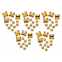 Conjunto de 65 emoticons imãs de geladeira