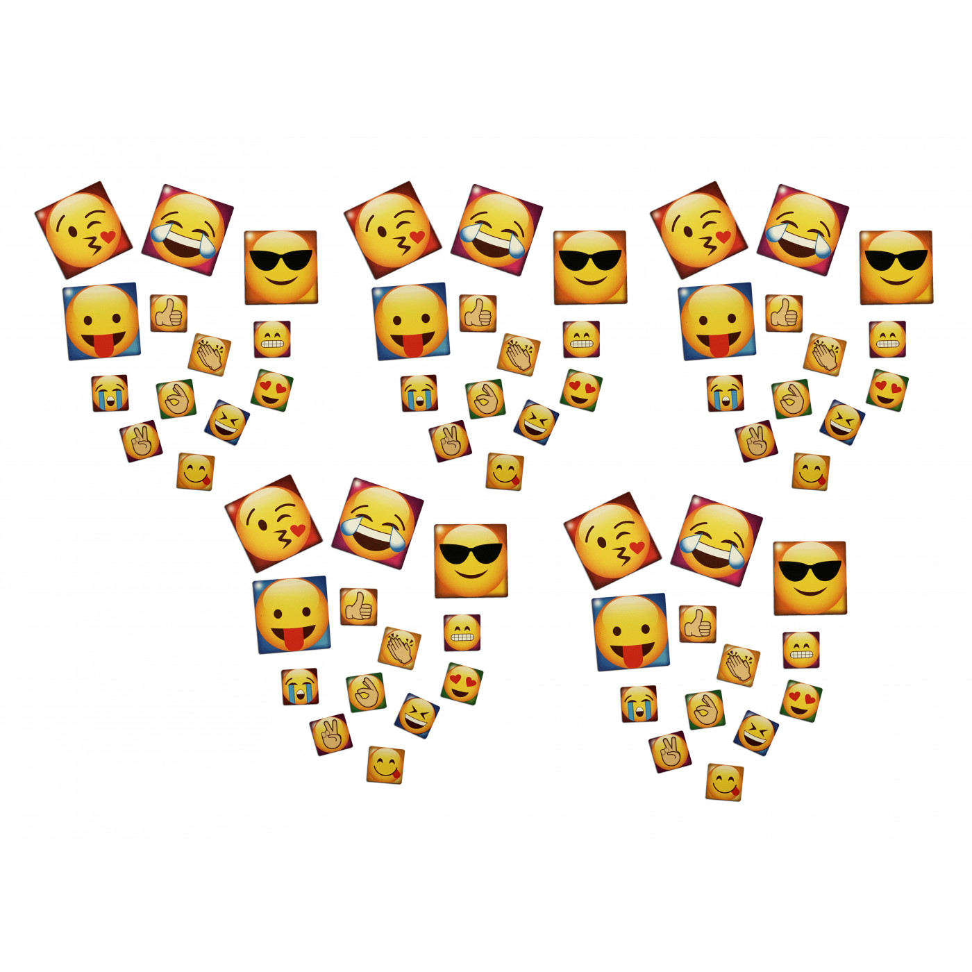 Set von 65 Emoticons Kühlschrankmagneten - Wood, Tools & Deco