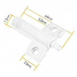 Set of 10 plastic door dampers (white, including screws, push