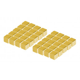 Set of 40 strong magnets (gold, cube: 5x5x5 mm)