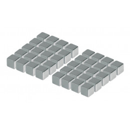 Sada 40 silných magnetů (stříbrná, kostka: 5x5x5 mm)