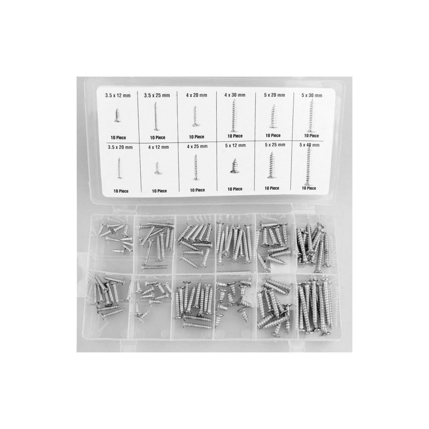 Set of 240 wood screws in two boxes (mix assortment)