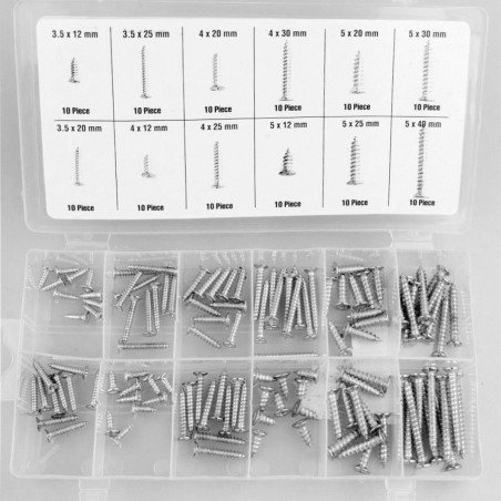 Set of 240 wood screws in two boxes (mix assortment)