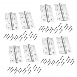 Set of 8 metal hinges, silver color (102x60 mm)