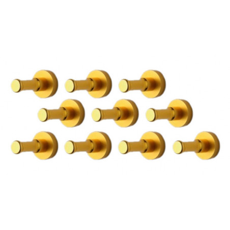 Conjunto de 10 ganchos de metal, soportes de pared, oro
