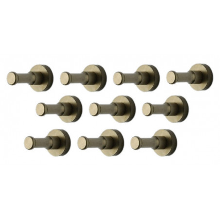 Conjunto de 10 cabides de metal, suportes de parede, bronze