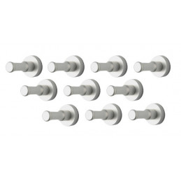 Set von 10 metalen Kleiderhaken, silber