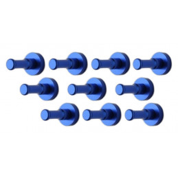 Set di 10 ganci appendiabiti in metallo, staffe da parete, blu