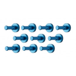 Conjunto de 10 cabides de metal, suportes de parede, azul claro