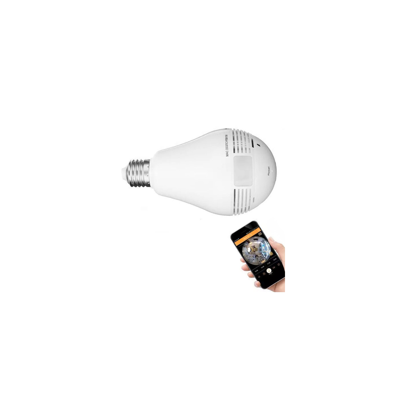 HD kamera i lampe, e27 til Android, IOS