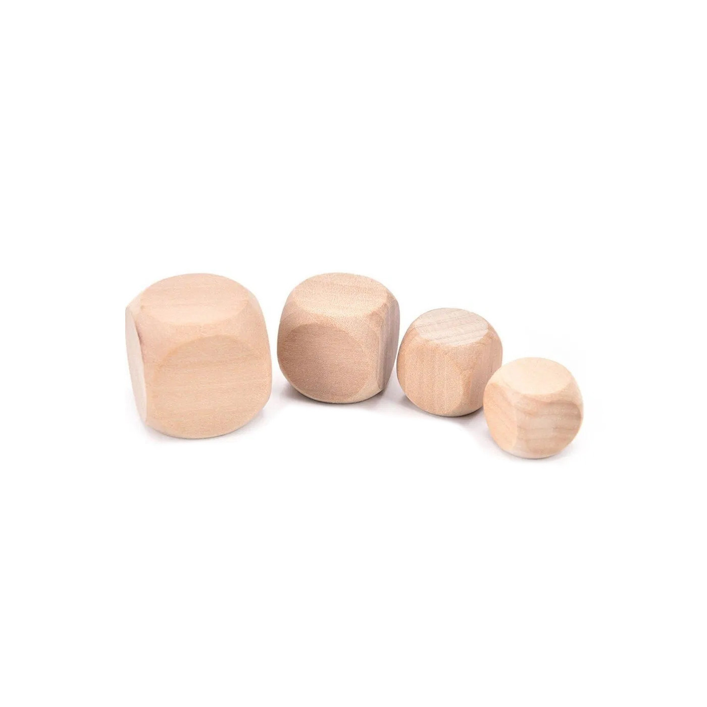 Set of 100 wooden cubes (dice), size: medium (16 mm)