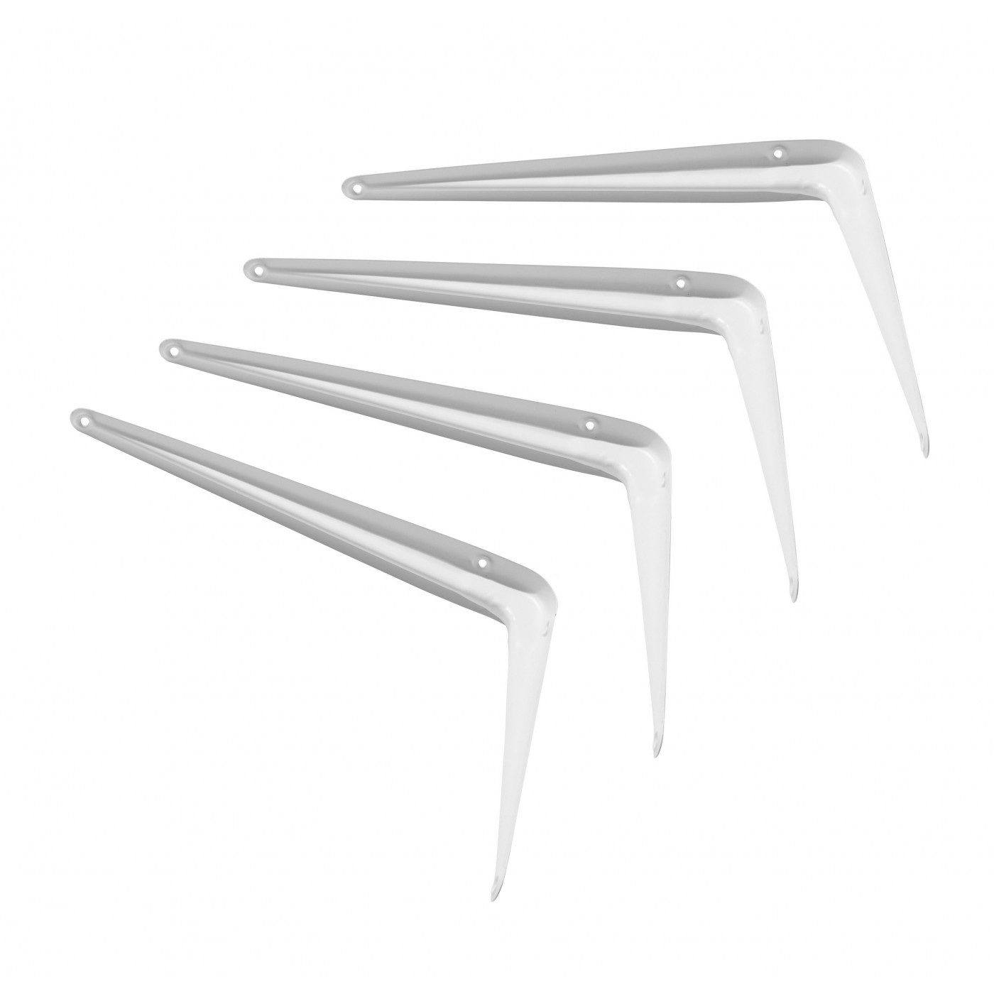 Set of 24 metal shelf supports (type 4, 25x30 cm, white)