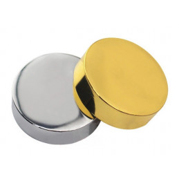Set of 24 metal decorative caps, silver 11.5x5.0 mm