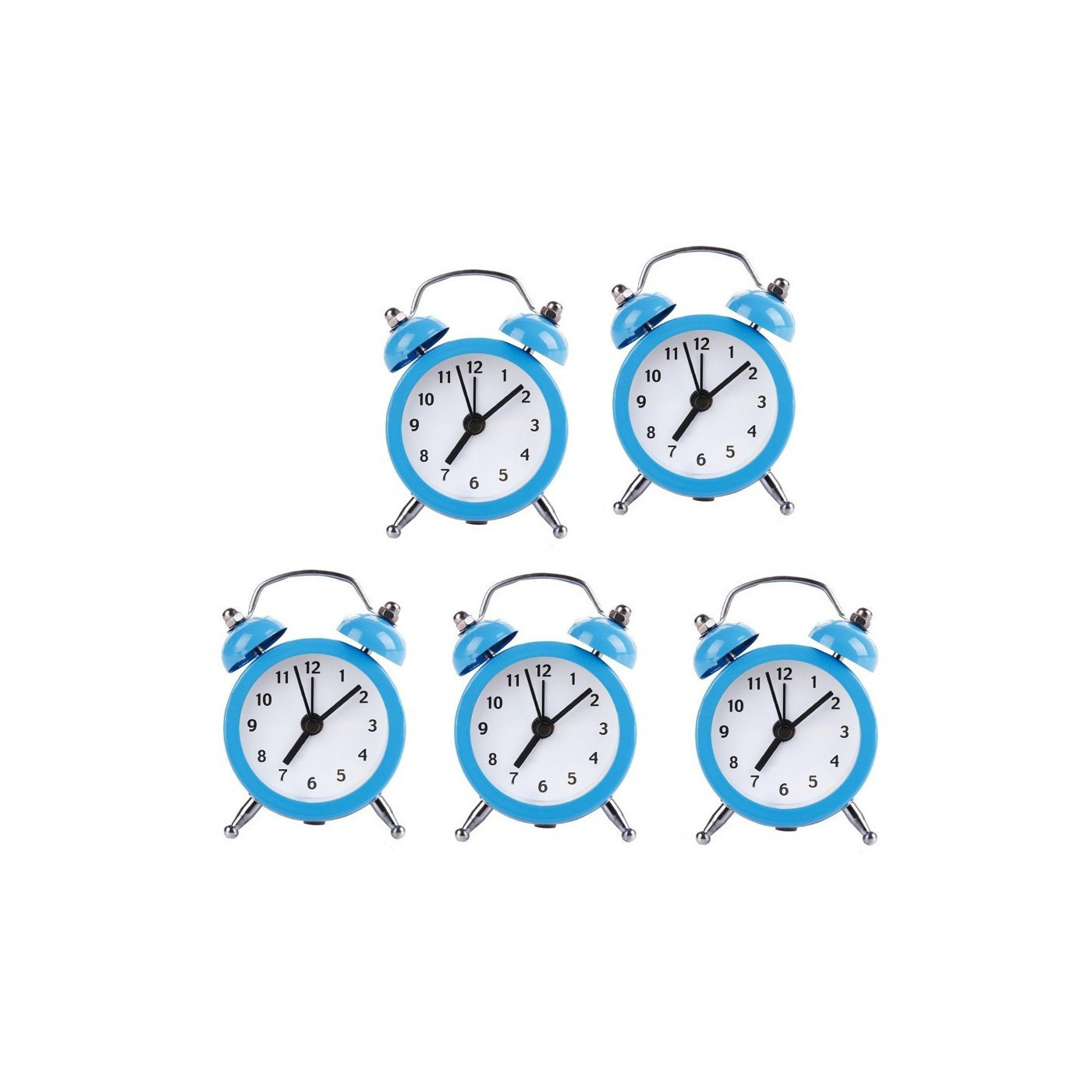 Conjunto de 5 despertadores engraçados (azul bebê, bateria)