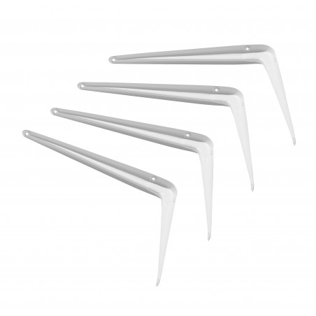 Set of 24 metal shelf supports (type 1, 12.5x15 cm, white)