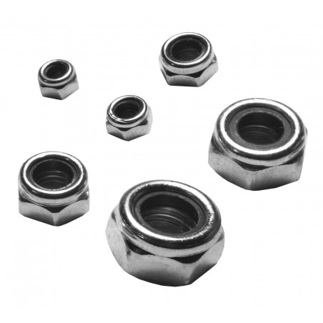 Set of 200 pieces self-locking nuts (M4-M12)