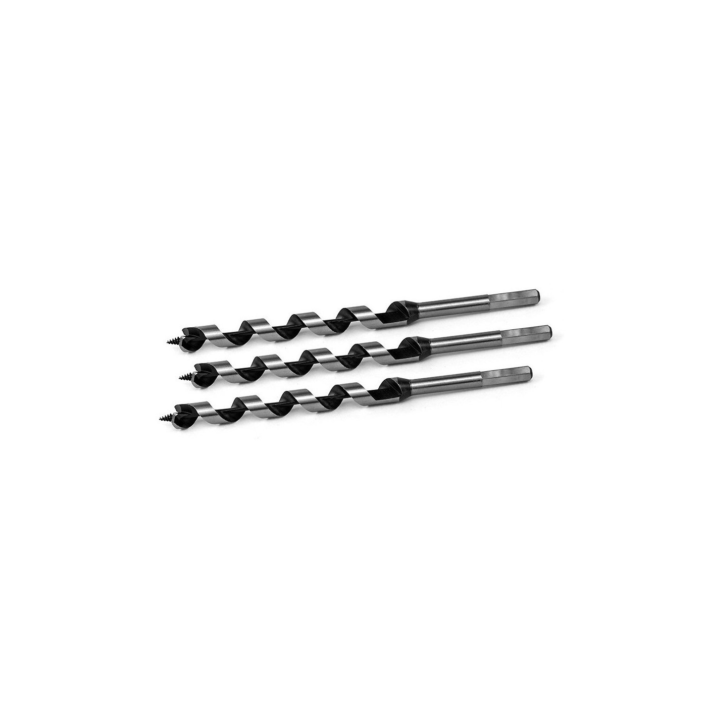 Set of 3 auger drill bits for wood, 19x230 mm