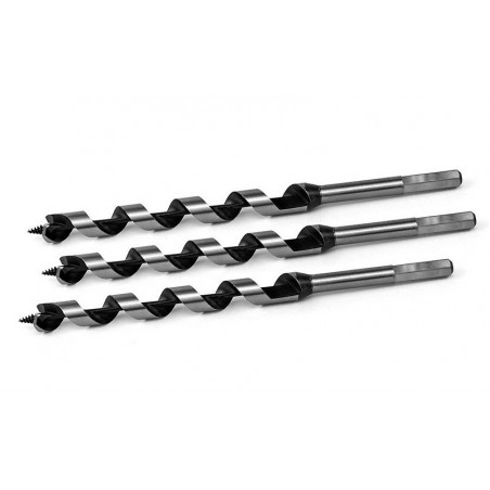 Set of 3 auger drill bits for wood, 19x230 mm