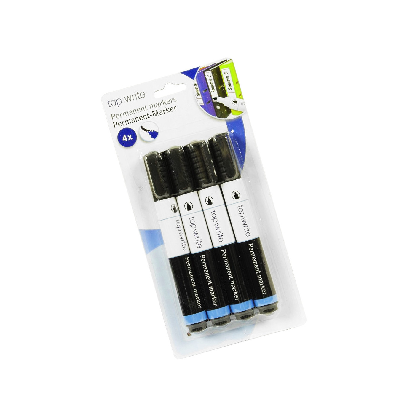 Set of 4 permanent markers (black)