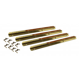 Set of 4 extra long hinges (piano hinge, gold, including screws)