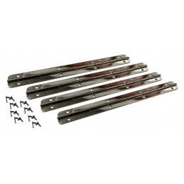 Set of 4 extra long hinges (piano hinge, silver, including