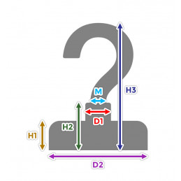 Sæt med 2 magnetkroge, størrelse 9 (48 mm i diameter, 27 kg