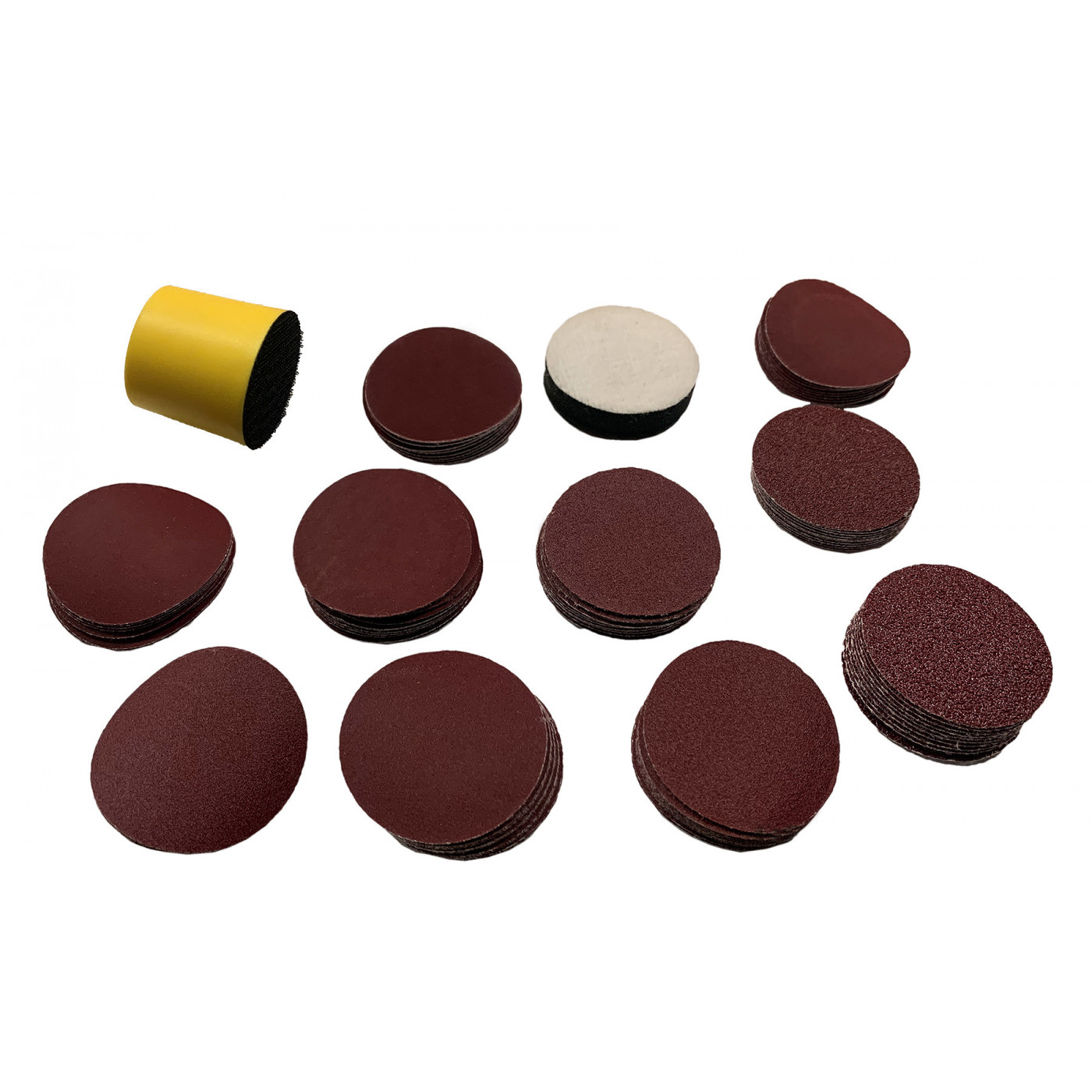 Set of 50 mm hand sanding pad (with 100 discs, grit 80-2000)