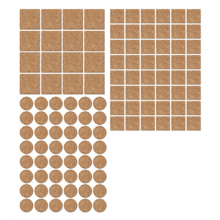 Set of 112 anti-scratch, anti-slip floor gliders (cork, adhesive layer) - 1 Set of 112 anti-scratch, anti-slip floor gliders (cork, adhesive layer) - 1