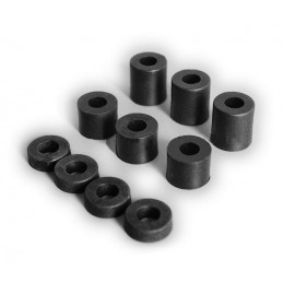 Set of 20 plastic spacers (6x12x12 mm, black)