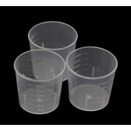 Set of 60 mini plastic measuring cups (30 ml, for frequent use)