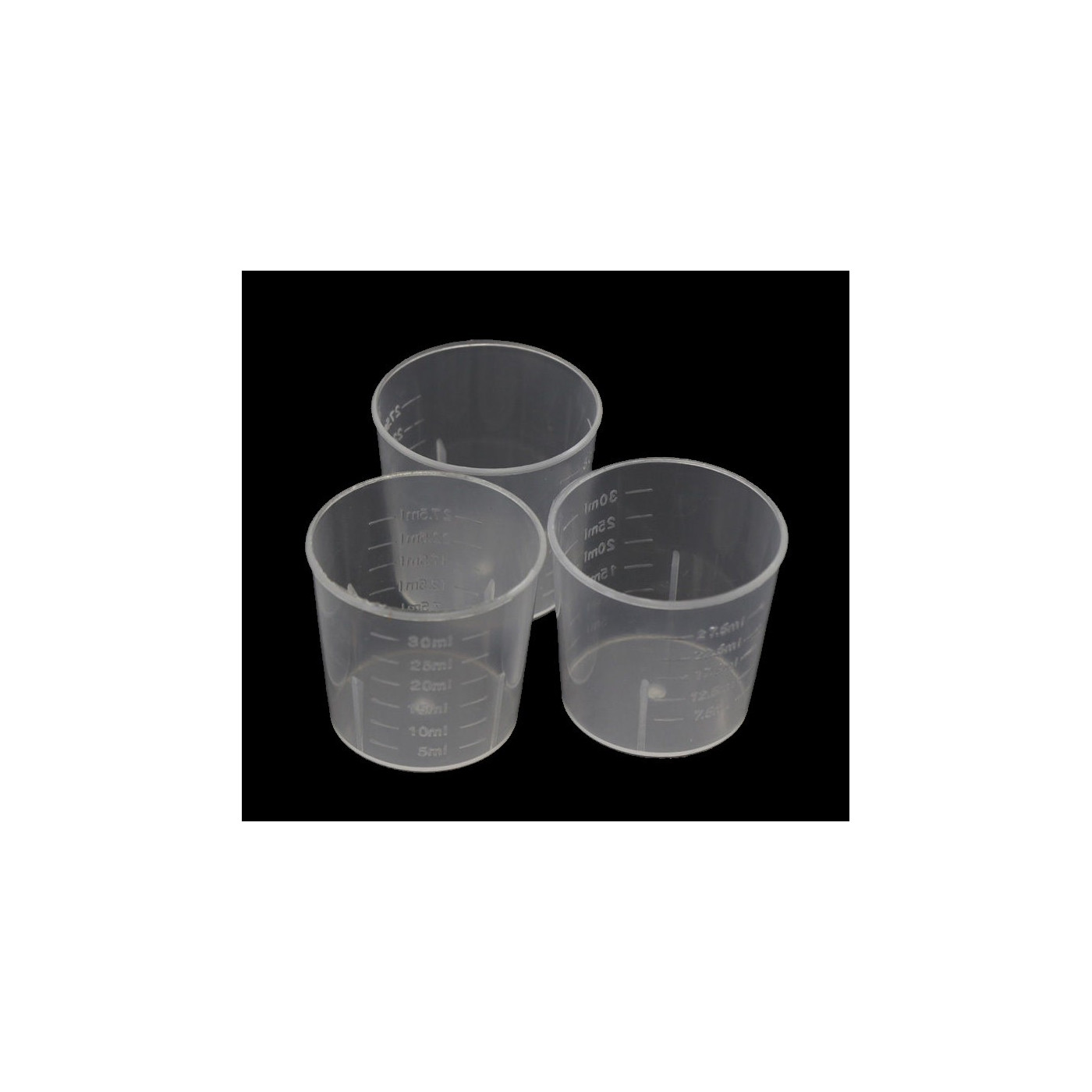 Ensemble de 60 mini tasses à mesurer en plastique (30 ml) - 1 Ensemble de 60 mini tasses à mesurer en plastique (30 ml) - 1
