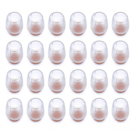 Set van 16 plastic stoelpootdoppen (omdop, vilt, rond, 17-21 Set van 16 plastic stoelpootdoppen (omdop, vilt, rond, 17-21