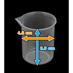 Set of 30 small measuring cups (100 ml, transparent, PP, for