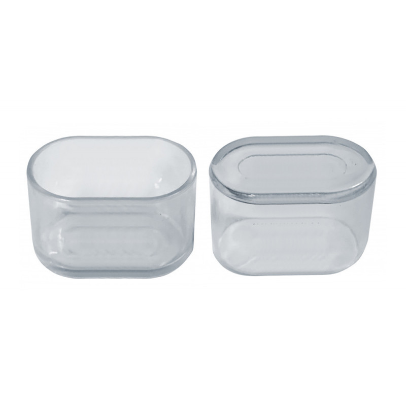 Tappo flessibile per gamba sedia (ovale, 15x30 mm, trasparente)