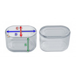 Tappo flessibile per gamba sedia (ovale, 15x30 mm, trasparente)