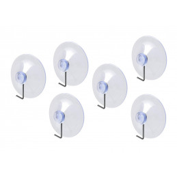 Big set of 100 PVC suction cups with metal hook (40 mm diameter)